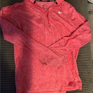 Nike Heathered Pink Quarter-Zip Top
